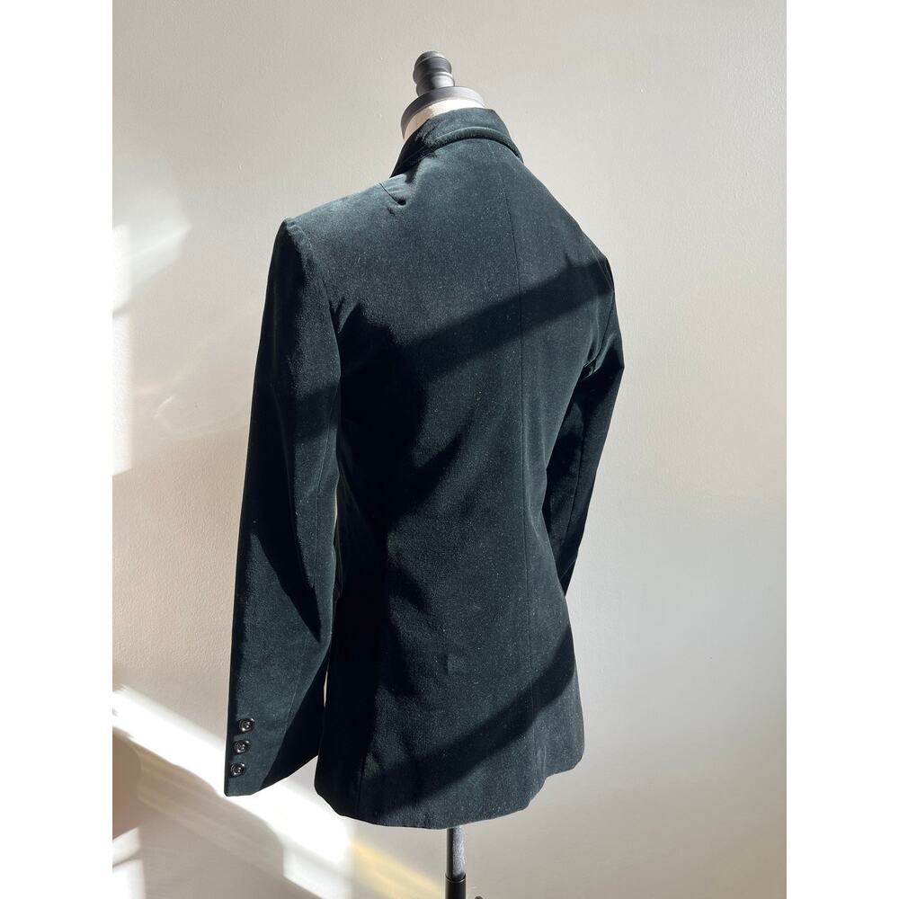 Vintage 70s Velvet Blazer | Black Double Breasted Tailored Smoking Jacket | S - Picture 2 of 9